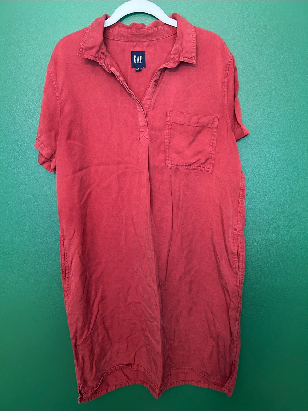 GAP Washed burnt orange Short Sleeve Polo Dress